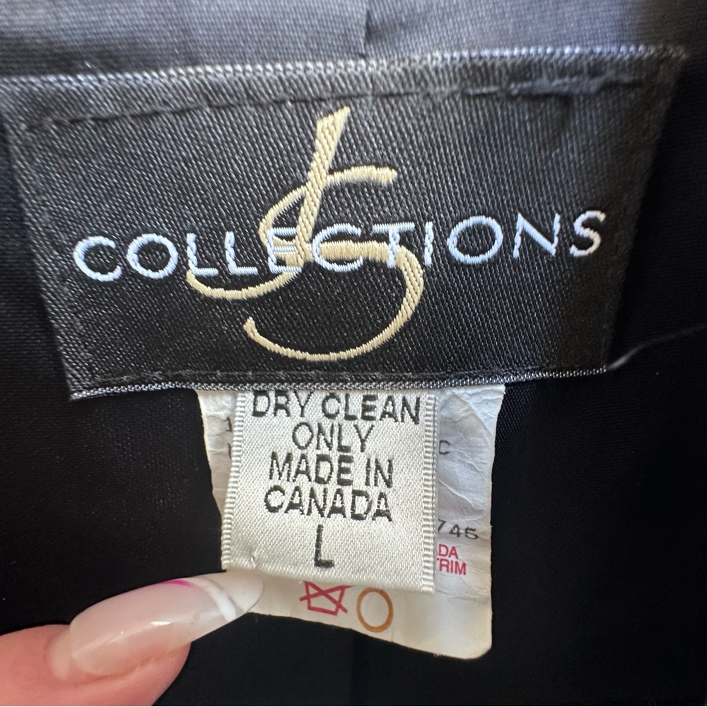 Vintage Black Velvet 100% cotton Open Front Long Jacket Blazer - Picture 2 of 5
